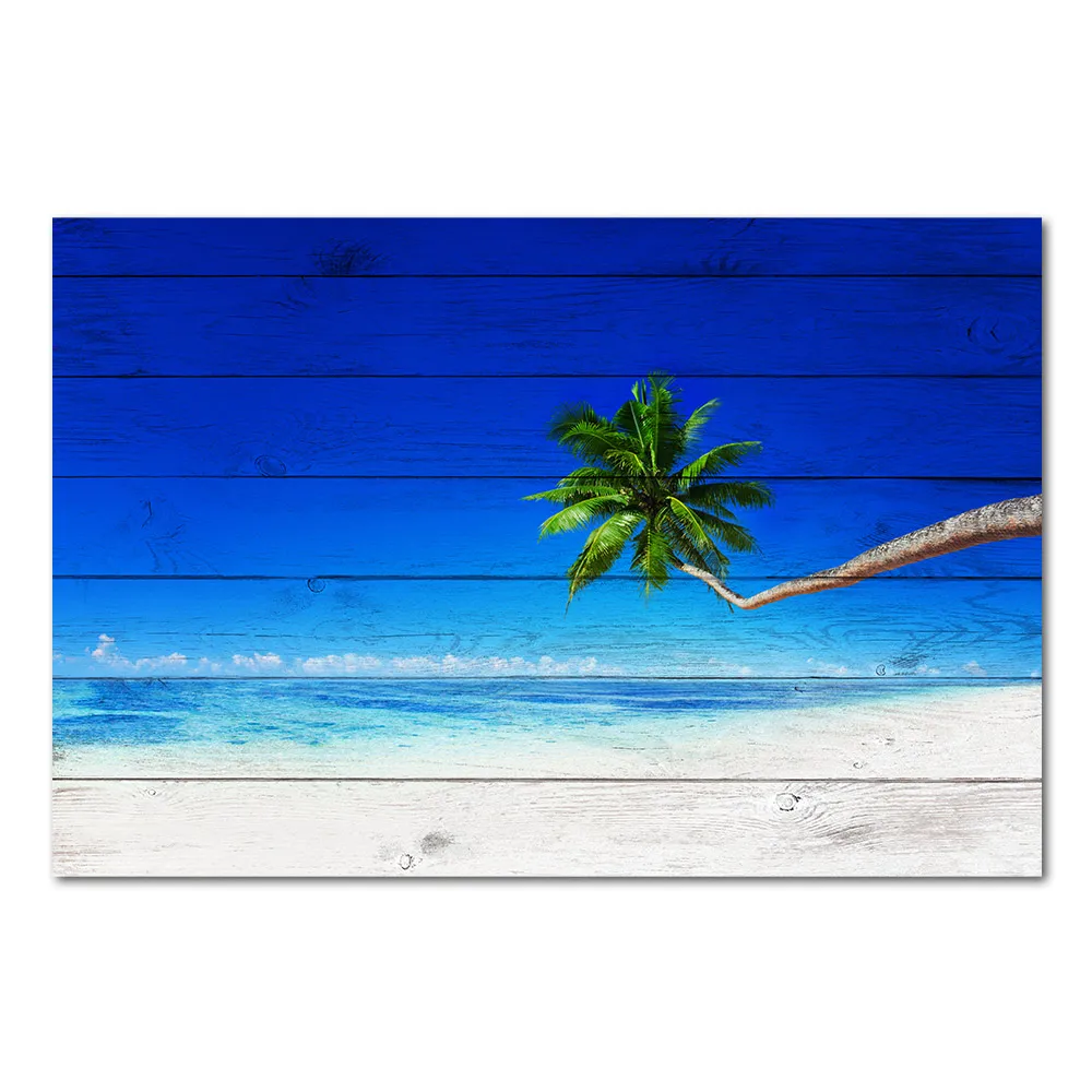 Lærred maleri landskab plakat 1 Stykke Skandinavisk Stil Wall Art Beach shell Billeder Palm Tree Hjem Indretning Stue