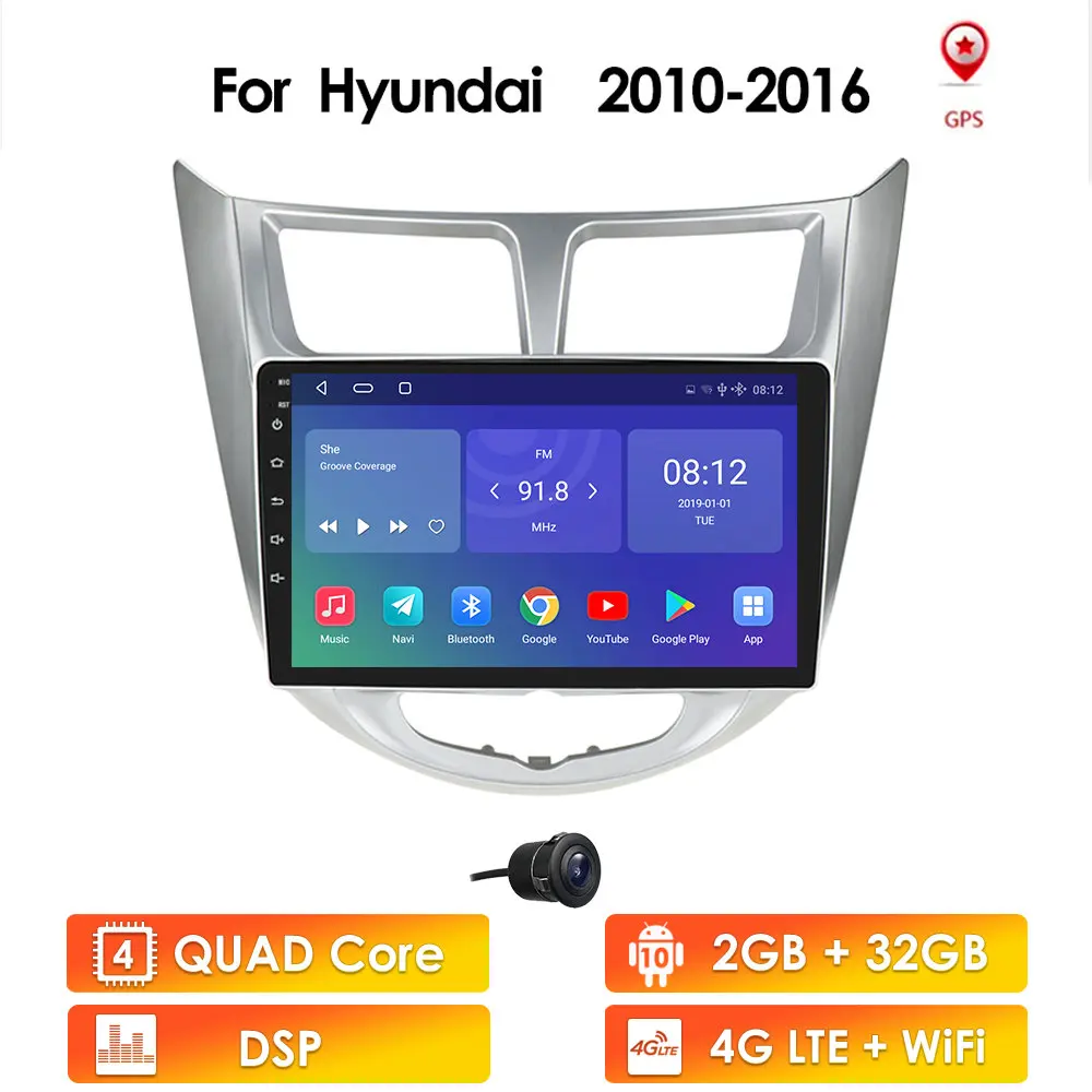 2 din-9 tommer Bil automotivo Spiller For Hyundai Solaris Accent Verna autoradio CAR multimedia-GPS-Navigation, Radio Bluetooth-Kort