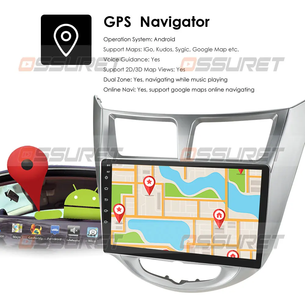 2 din-9 tommer Bil automotivo Spiller For Hyundai Solaris Accent Verna autoradio CAR multimedia-GPS-Navigation, Radio Bluetooth-Kort