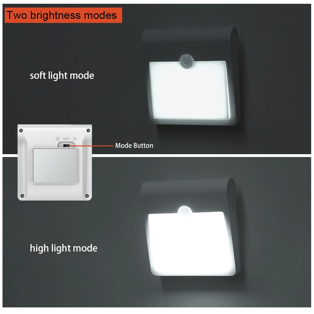 2pack USB-Motion Sensor Nat Lys 12LEDs Stick-on Skab Lys med Dusk til Dawn Sensor Lysstyrke Justerbar til Væg-Trapper