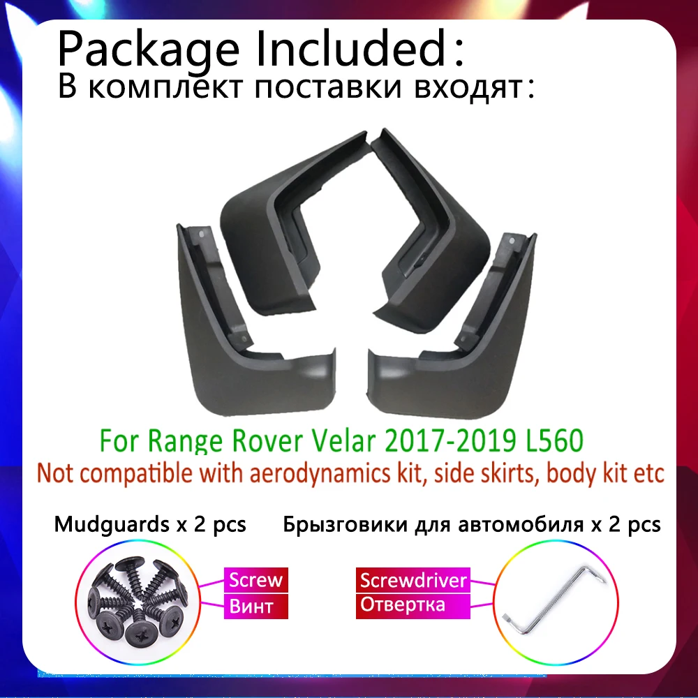 Bil Mudder-Flap Fender Skærmene for Range Rover Velar L560 2017 2018 2019 Stænklapper Splash Vagter Klapper Auto Tilbehør Klistermærker