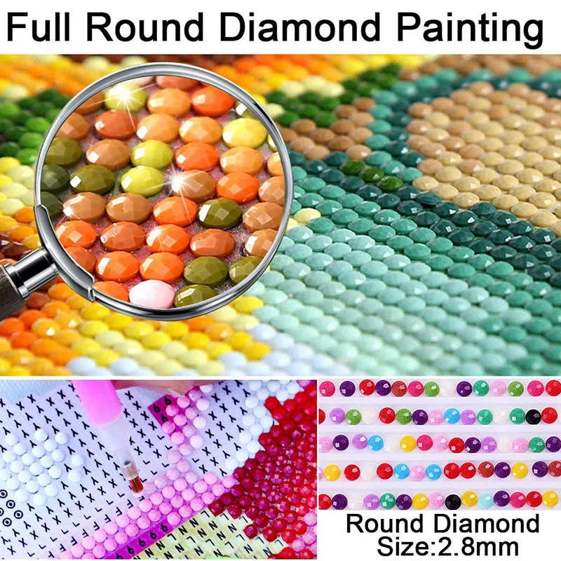 Panda DIY 5D Diamant Maleri Cross Stitch Fuld Runde Harpiks Mosaik Dyr Diamant Broderi Rhinestones Kunst Håndlavet Gave