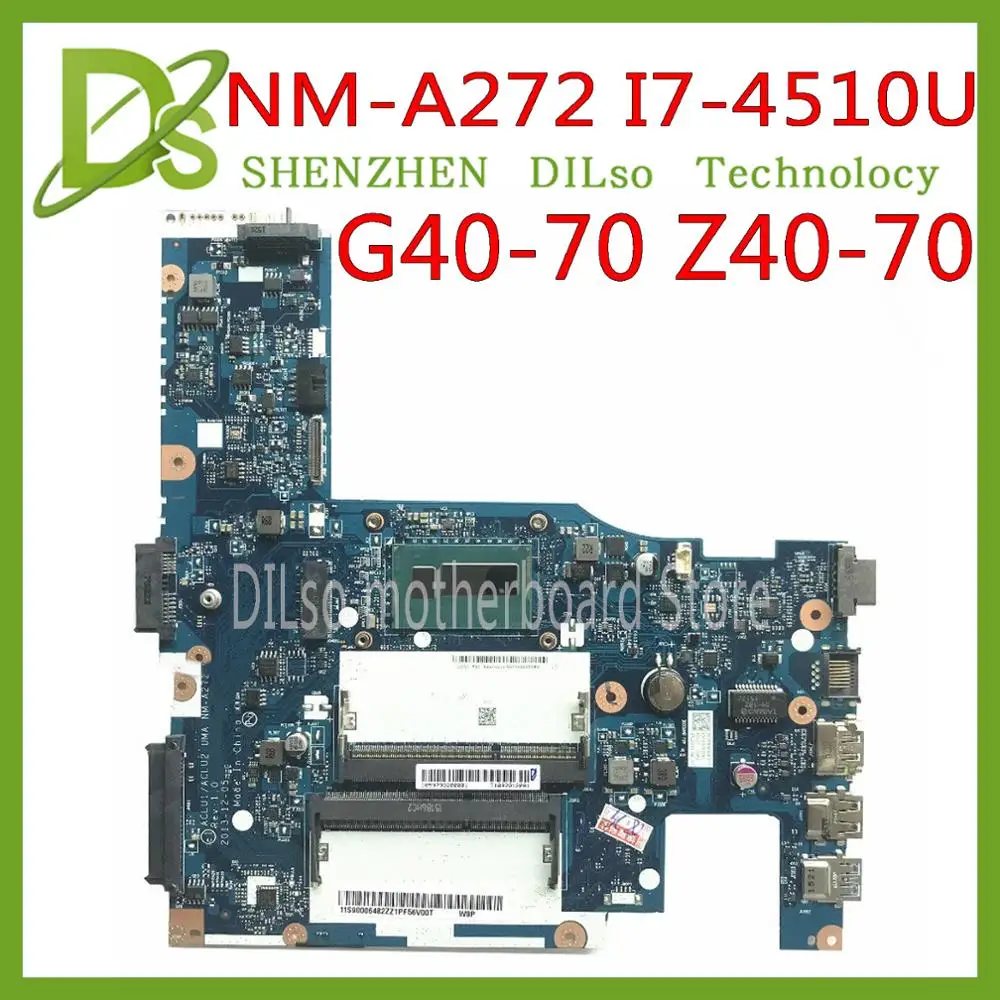 KEFU NM-A272 For Lenovo g40-70 Z40-70 Bundkort ACLUA/ACLUB NM-A272 I7 Rev1.0 I7-4510U Testet oprindelige arbejde