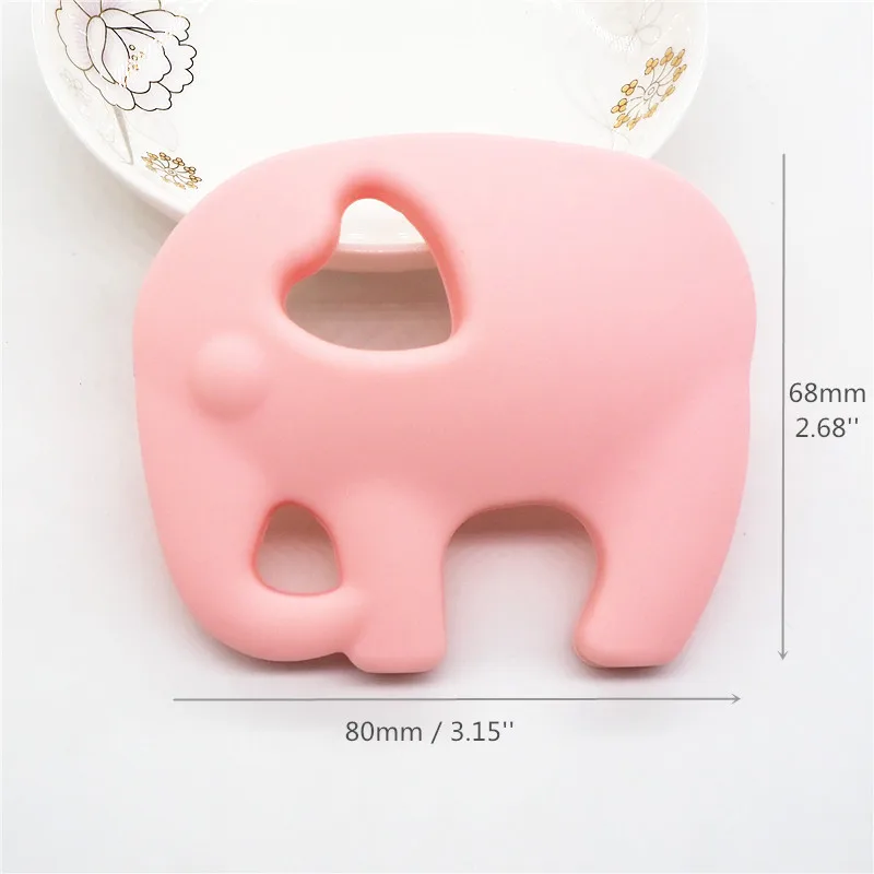 Chenkai 10stk Silikone Elefant Bidering DIY Baby Dyr Rasle Sut Dummy Tygge Sensoriske Vedhæng Montessori Tand-Toy