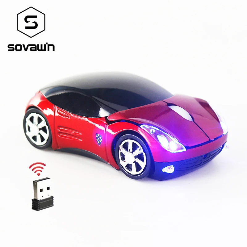 SOVAWIN LED Trådløse Mus Bil Form Mini Mus 1200 DPI 2,4 G USB-Modtager Gaming Optisk Elektroniske Mus Til Bærbar PC