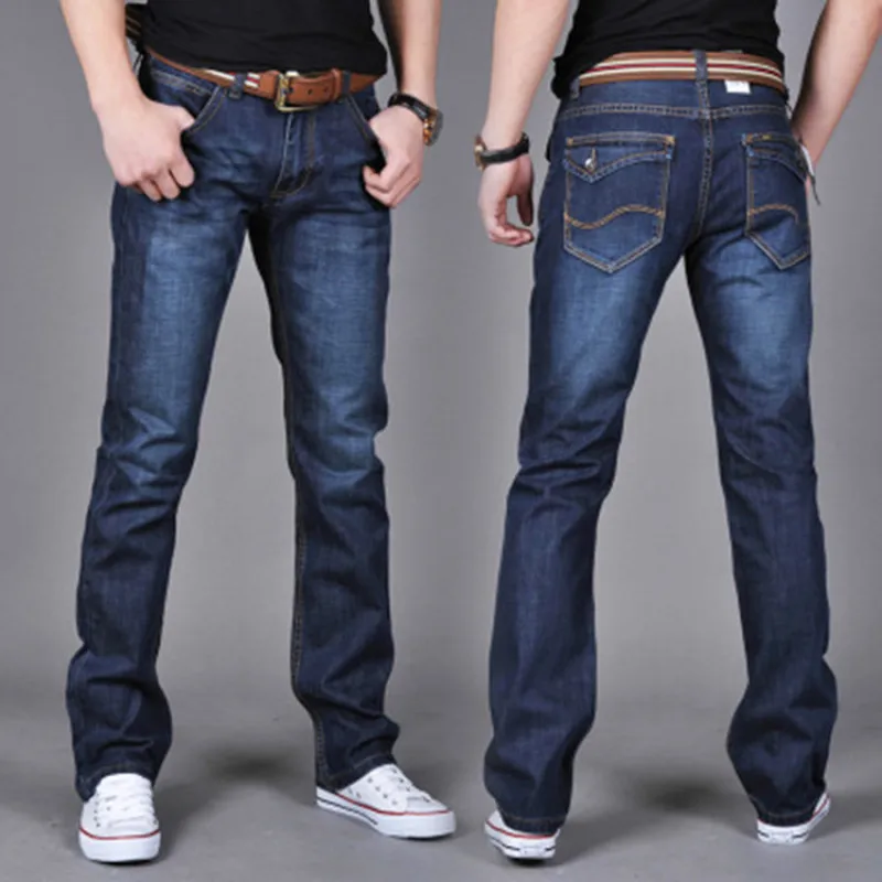 2020 Efteråret Nye Mænds Klassiske Blå Sort Slim-fit Jeans Business Bomuld Elastisk Regular Fit Denim Bukser Mandlige Brand Bukser
