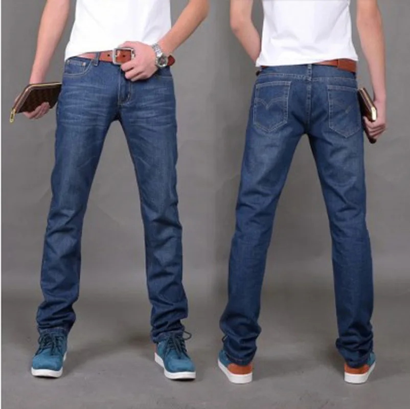 2020 Efteråret Nye Mænds Klassiske Blå Sort Slim-fit Jeans Business Bomuld Elastisk Regular Fit Denim Bukser Mandlige Brand Bukser