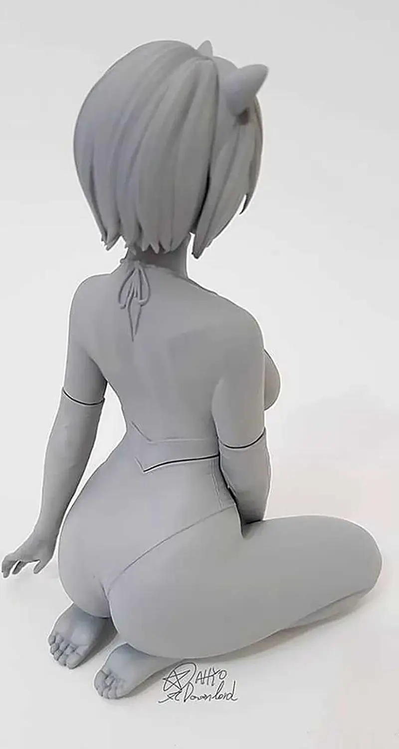 På lager 16CM 1/8 Skala Kat øre NieR Automater 2B YoRHa Skitse hvid model Statue Action Figur Model 51 cm for Fans Gaver