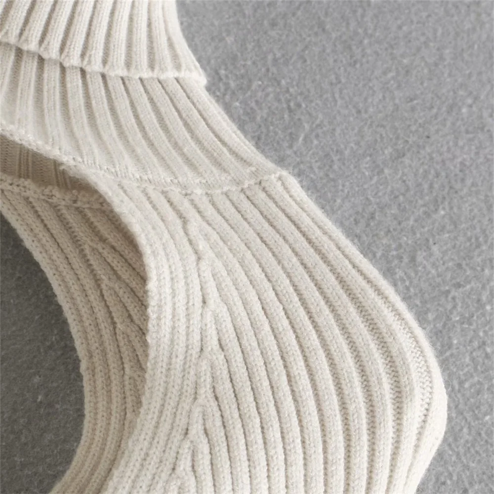 ZA Ｗomen Rullekrave Sexet Kort Sweater 2020 Fashion Damer Fuld Ærme Smarte Kvindelige Streetwear