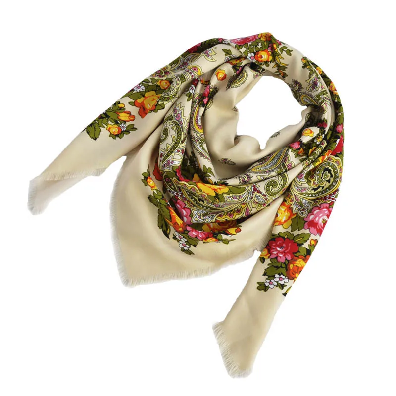 Nyt Design-Pladsen Rusland Udskrivning Bandana Mode Tørklæde 90*90cm Blomst Tørklæder Tæppe Sjal Tørklæde Til Kvinder