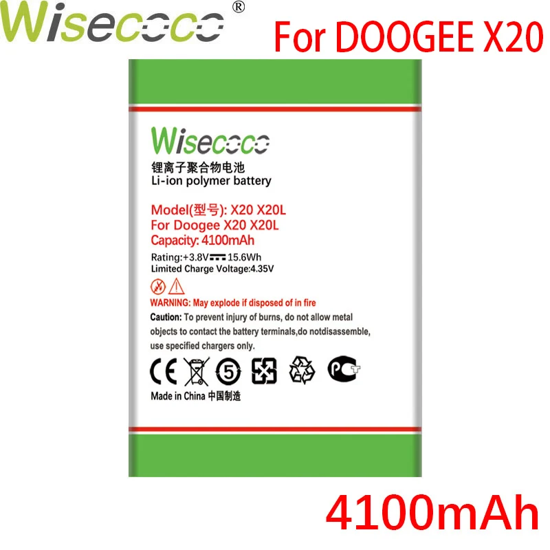 WISECOCO 4100mAh BAT17582580 Batteri Til DOOGEE X20 X20L Telefonen På Lager i Høj Kvalitet Batteri+Tracking Nummer