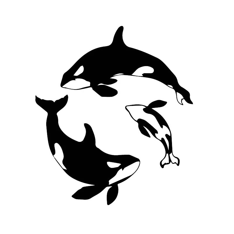 Bil Mærkat Personlig boligindretning Killer Whale En Decal Krop Mærkat Tilbehør til Udsmykning, Sort/Hvid, 17cm*15cm
