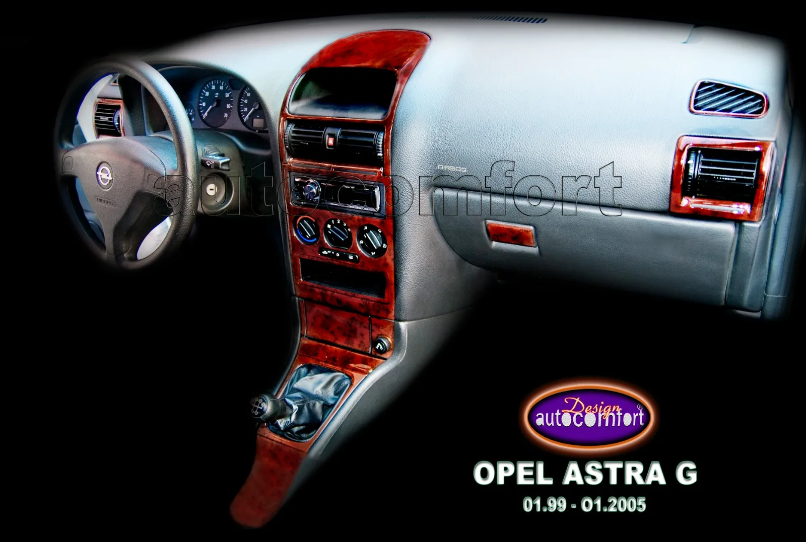 Opel Astra G - Dashboard Kit, ODAC Tuning, Interiør Klistermærker, Belægning, Torpedo Dække, autotilbehør, Bil Tilbehør