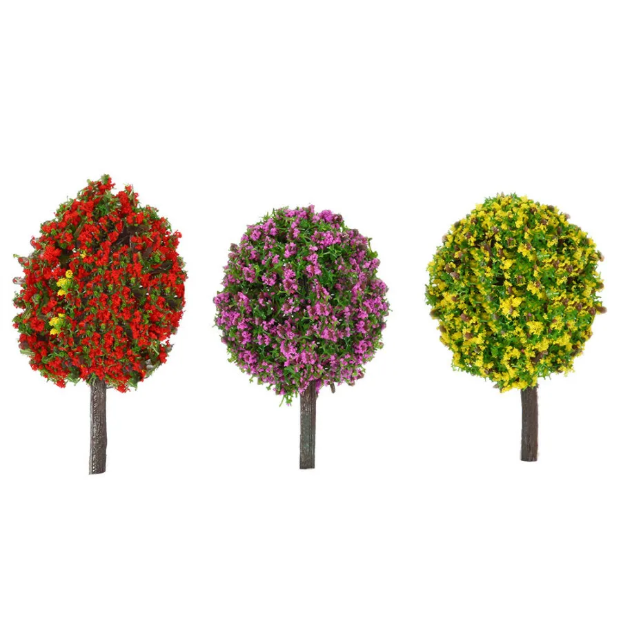 30stk/Masse Kugle-formet Blomst Model Træer, Blandet Træ Model Landskab Træer Tog Layout Have Natur Miniature 1:100-Skala