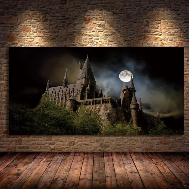 Harries Hogwartses Ugle Skole Plakat Potteres Lærred Maleri Væg Kunst Plakat Udskrive Billede Til Soveværelset Kids Room Decor Urammet