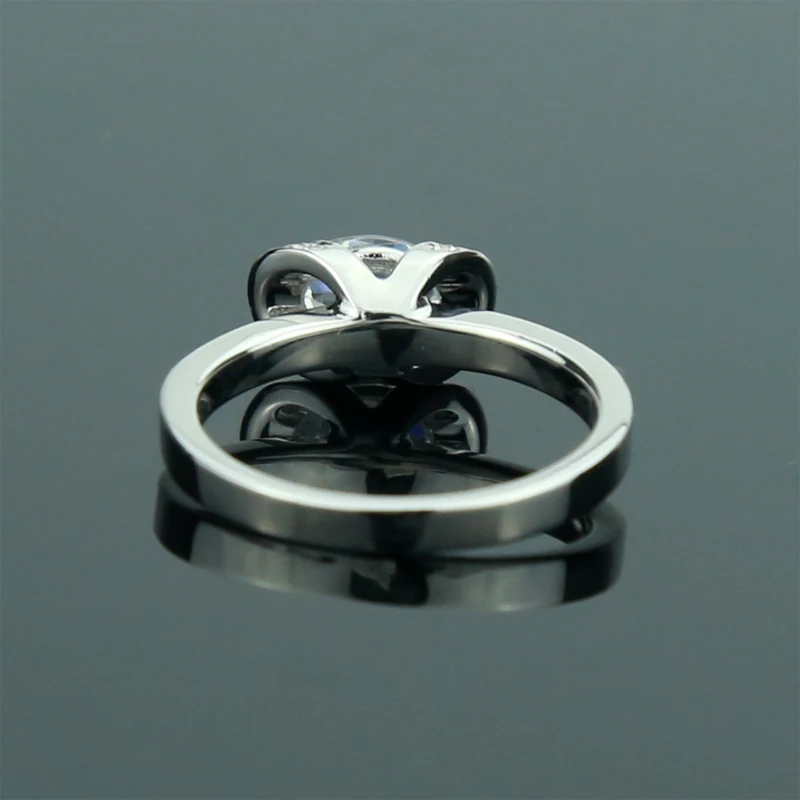 COLORFISH Klassiske Runde Cut 1 Carat Sona 925 Sterling Sølv Engagement Ring for Kvinder Jubilæum Smykker