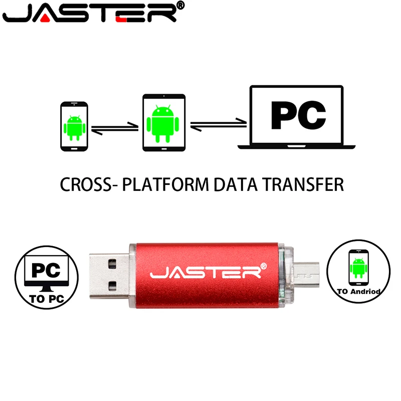 JASTER USB 2.0-OTG Farverige Flash Memory Stick 16GB 32GB 128GB Pendrive 64GB U Disk, USB-Flash-Drev Til Computeren/Android-Telefon
