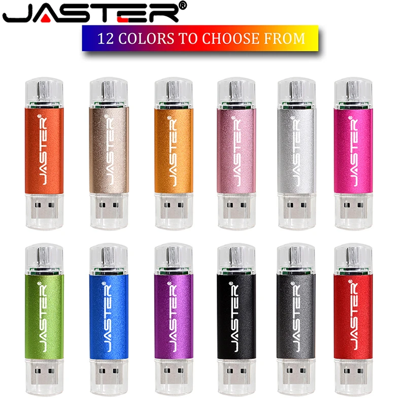 JASTER USB 2.0-OTG Farverige Flash Memory Stick 16GB 32GB 128GB Pendrive 64GB U Disk, USB-Flash-Drev Til Computeren/Android-Telefon