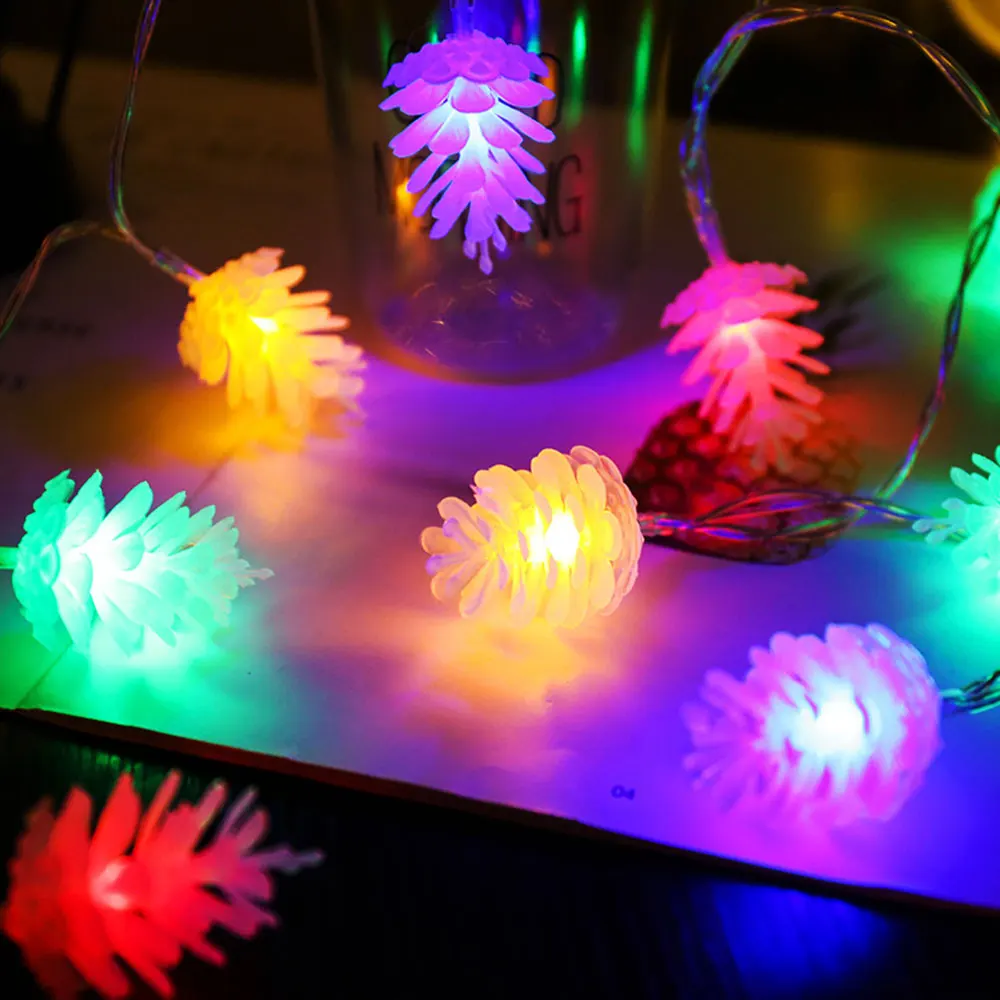 1,5 M LED Pine Cone String Lanterne Fe String Lys Ornament Til Indendørs Udendørs Fest Bryllup juletræ Have Ferie