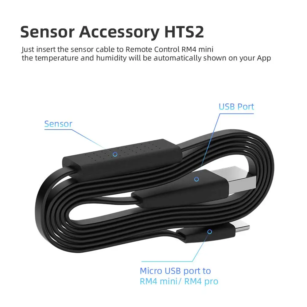 2021 Broadlink HTS2 USB-Port Tempetature Luftfugtighed Sensor Detector Arbejder Med Broadlink con RM4 mini RM4 Pro Smart Fjernbetjening