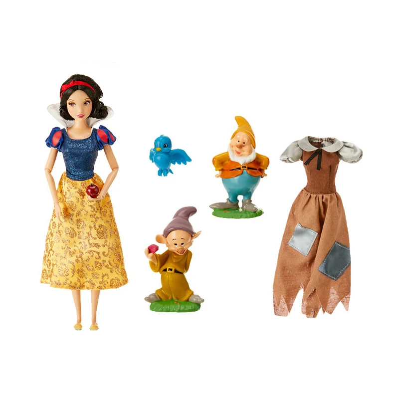 Ægte Disney-Butik 30CM Rapunzel Belle Mulan Merida Havfrue Multi Jasmin fælles prinsesse dukke legetøj Til Børn Julegave