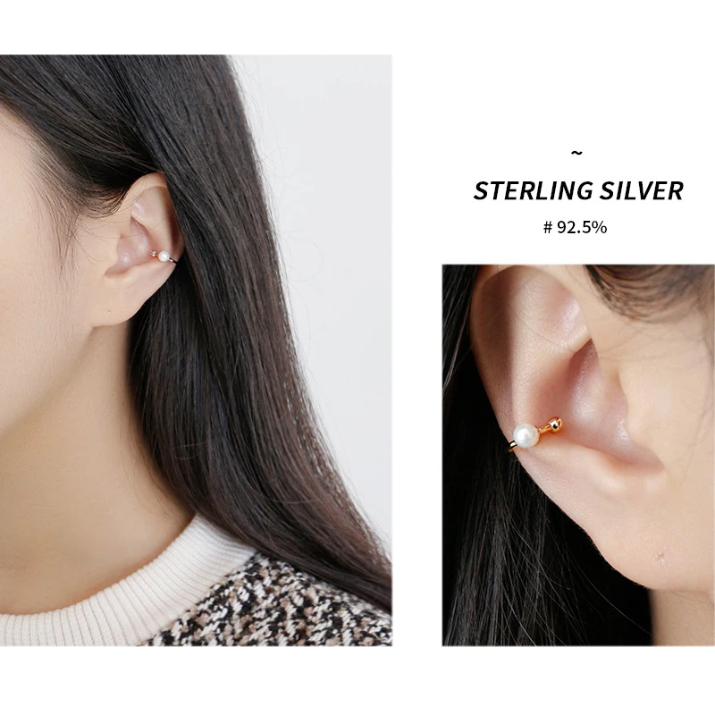 AsinLove Ægte 925 Sterling Sølv Zircon Perlemor Klip Øreringe til Kvinder Populære 18K Guld Øreringe Håndlavede Smykker