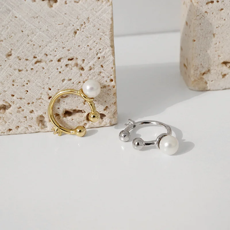 AsinLove Ægte 925 Sterling Sølv Zircon Perlemor Klip Øreringe til Kvinder Populære 18K Guld Øreringe Håndlavede Smykker
