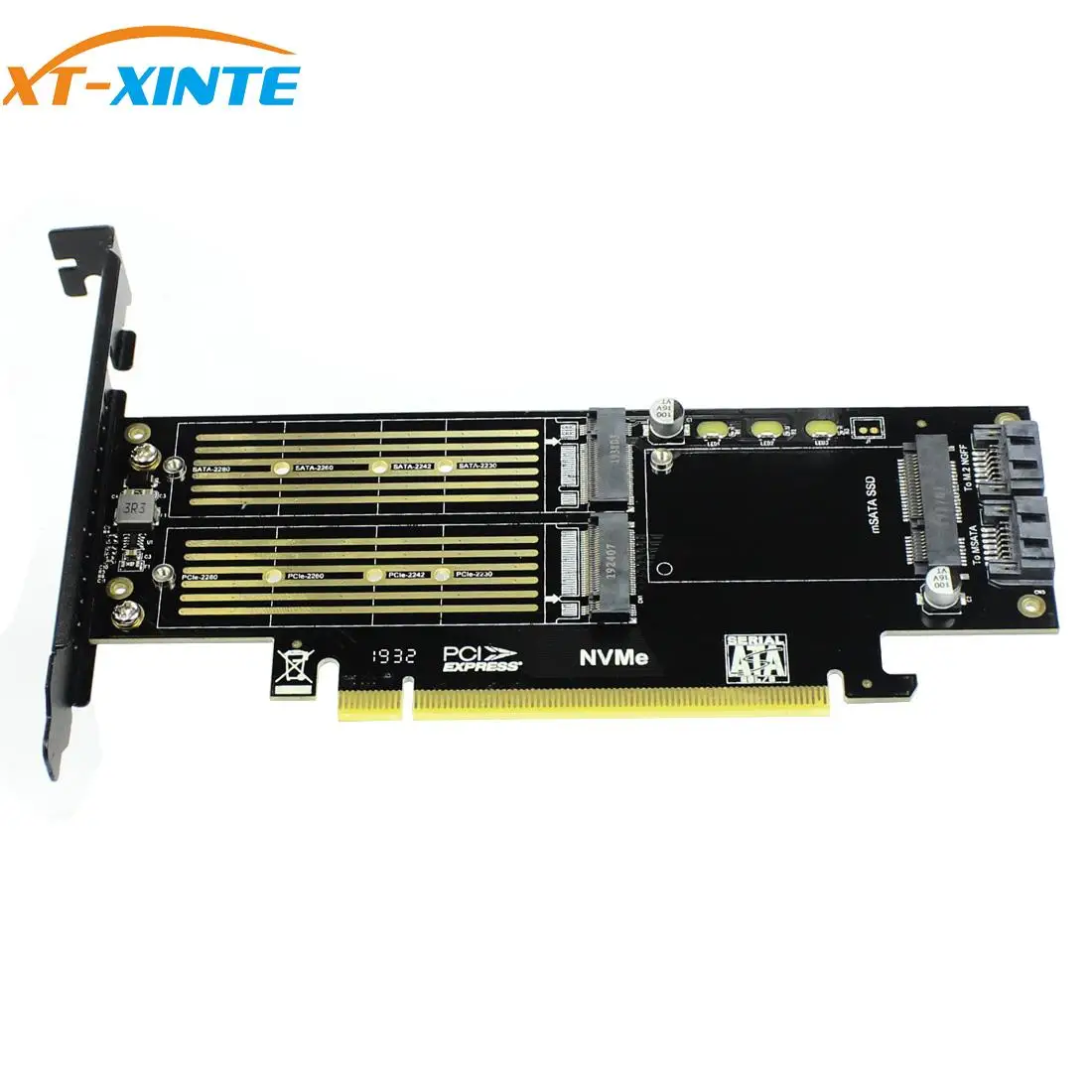 M-Tasten B-Tasten mSATA M. 2 for NVMe NGFF SSD for at PCIE 3.0 X16-Adapter PCI Express 3.0 m2 SSD AHCI mSATA 3i 1 riser card Converter