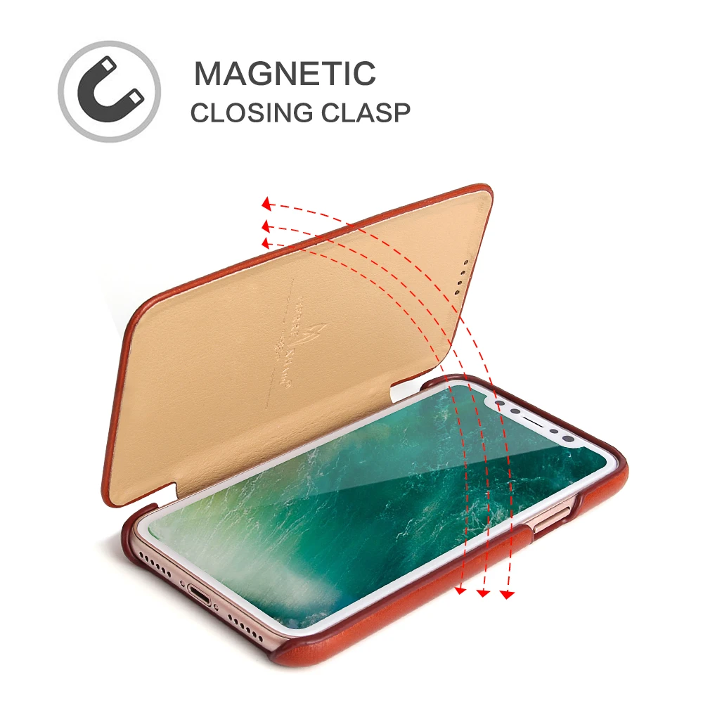 For iphone-X XS Antal XR 11 12 Pro Max antal Magnetisk Flip Case Luksus Business Ægte Læder Cover Til iphone 6S 7 8 Plus Etui Coque