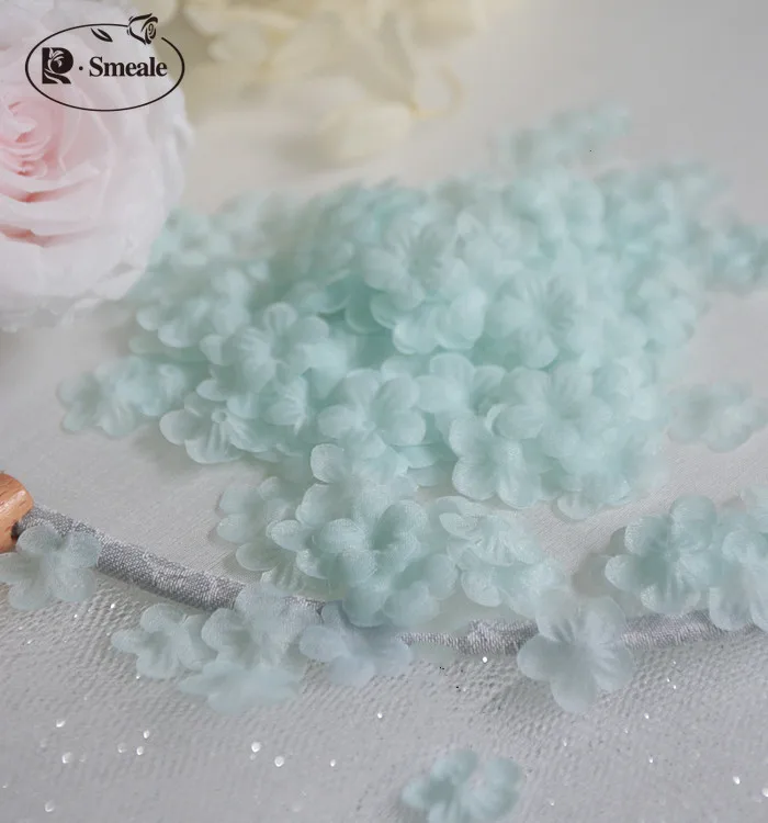 200PCS Flerfarvet DIY Håndlavet 3D Organza Blomst DIY Bryllup Kjole, Slør Mini Blomster Baby Tøj Materialer til 1,5 cm
