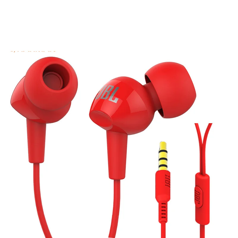 JBL C100Si Oprindelige 3,5 mm Wired Stereo Hovedtelefoner Dyb Bas Musik, Sport Headset, der Kører Øretelefon Hands-free Opkald med Mikrofonen