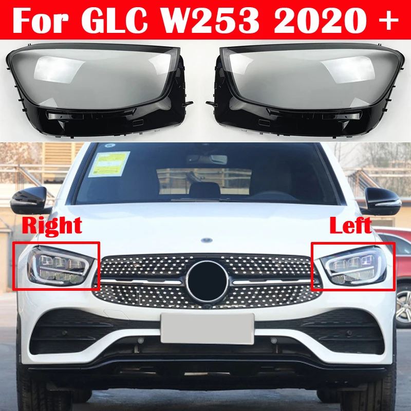 For Mercedes-Benz GLC W253 2020 GLC200 GLC260 GLC300 Bil Foran Lygten Dække Forlygte Lampeskærm Lampcover Glas Linse Shell