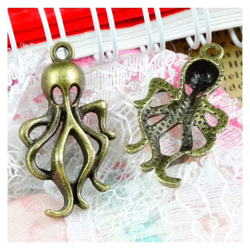 60pcs 18*32MM Antik Bronze Forgyldt Charms blæksprutte vedhæng Vintage DIY-Håndlavede Smykker