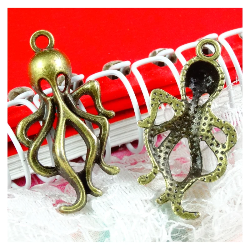60pcs 18*32MM Antik Bronze Forgyldt Charms blæksprutte vedhæng Vintage DIY-Håndlavede Smykker