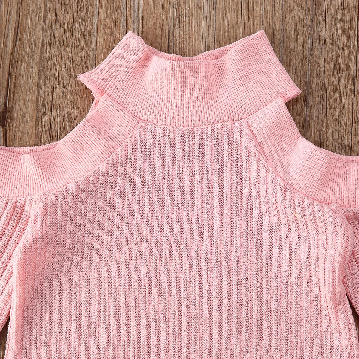 Nyfødt Baby, Piger, Børn, Tøj Off Skulder Pullover Sweater Toppe+PU Nederdel Efterår og Vinter Børn Piger Tøj Sæt