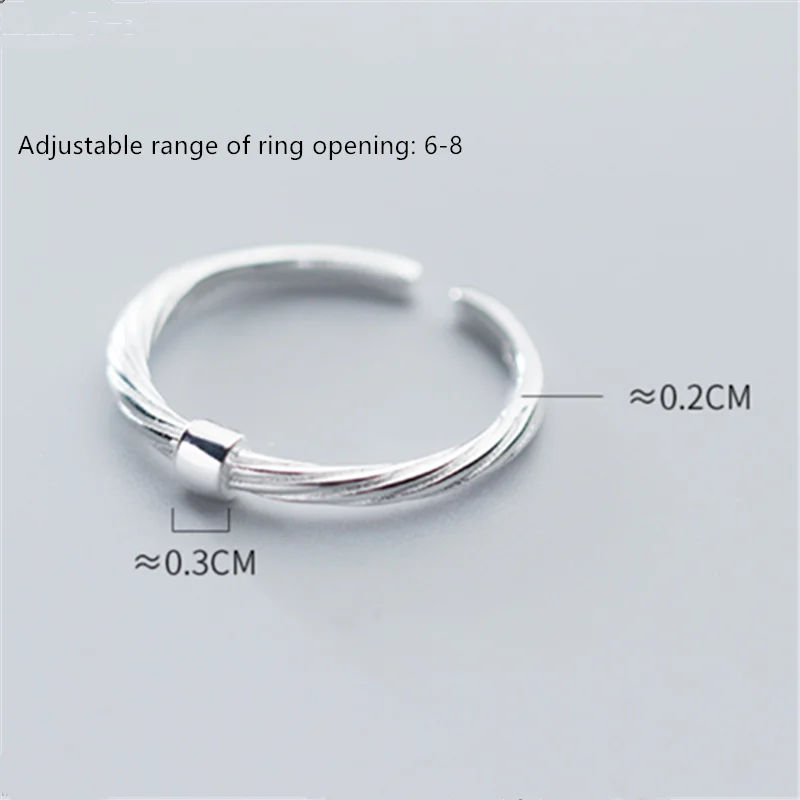 WANTME Mode Virkelige 925 Sterling Sølv Minimalistisk Runde Linjer Ringe til Kvinder Part Jubilæum Smykker Tilbehør Gave