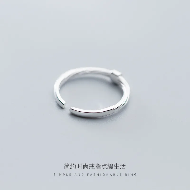WANTME Mode Virkelige 925 Sterling Sølv Minimalistisk Runde Linjer Ringe til Kvinder Part Jubilæum Smykker Tilbehør Gave