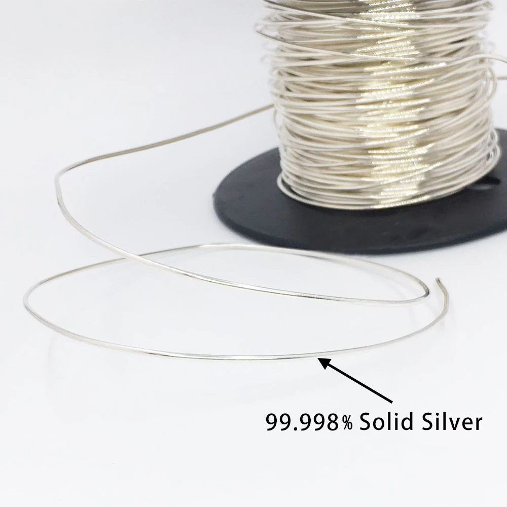 Per Stykke 1,5 mm Diameter 99.998% 4N Rent Sølv Wire Fast Kerne af Ren Sølv-Tråd til HIFI Højttaler Kabel, strømkabel