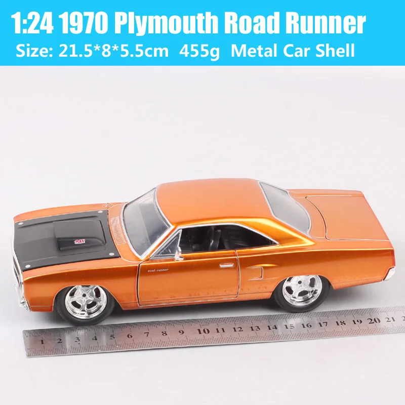 Børn, der er 1:24 Skala Klassiske Jada 1970 Plymouth Road Runner Diecasts & legetøjsbiler Muscle Car-Modellen Miniaturer Gaver Replikaer