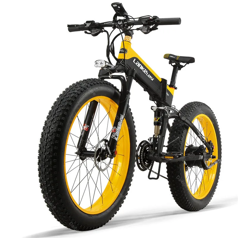 LANKELEISI XT750 PLUS El-Scooter 500W 48V 40 KM/H El-Cykler Med Aftageligt Batteri Folde Off Road El-Cykel