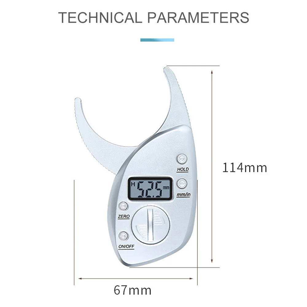 Kropsfedt Plicometer Caliper Analyzer Overvåger Elektroniske Digitale kropsfedt Caliper Hud Muskel Tester kropsfedt Overvåge 0-50mm