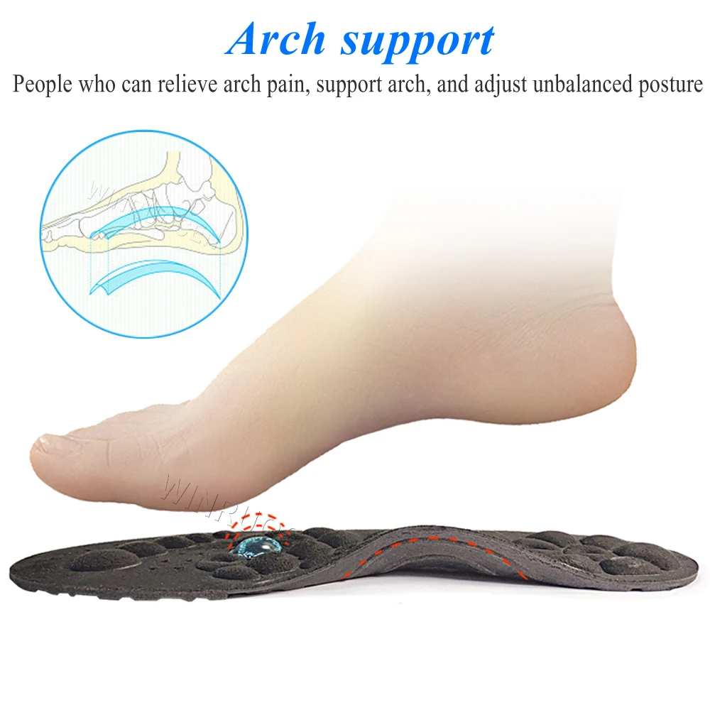EVA Ortopædiske indlægssåler Akupressur Magnetiske massage mand kvinder svangstøtte smertelindring Sundhed sko Flade Fødder Skær Såler
