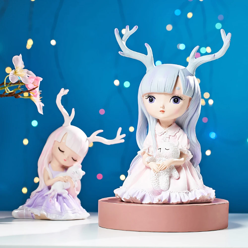 Søde Angel Girl Figurer Fe Haven Miniaturer Harpiks Ornamenter Kreative Hjem Tilbehør Til Udsmykning, Fødselsdag, Gave, Rum Udsmykning