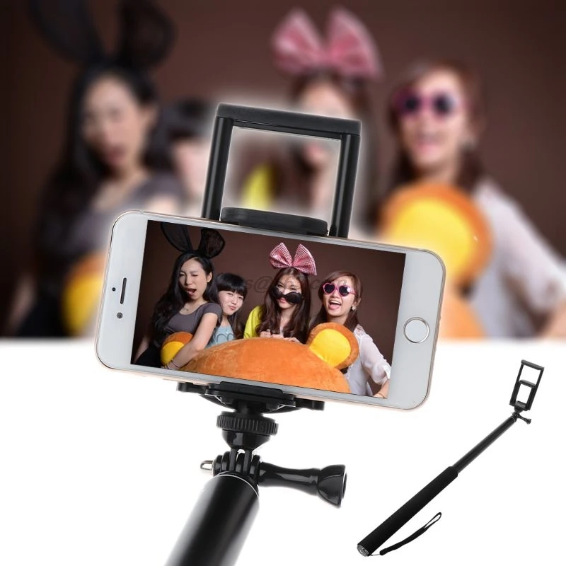 3m 118 tommer Alu Monopod kan Forlænges Selfie Stick til GoPro iPhone, iPad DSLR-Action-Kamera, 3.5