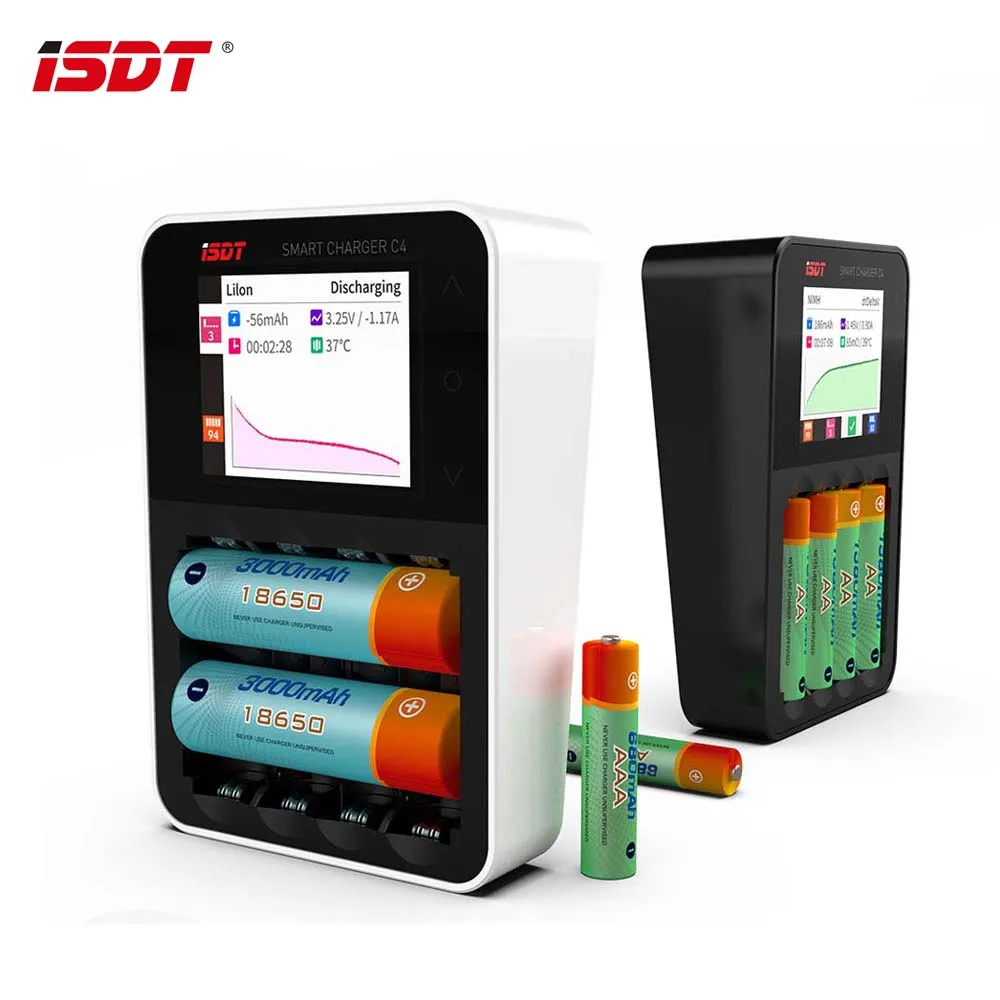 ISDT C4 8A Touch Screen Smart Batteri Oplader Med Farve Skærm og USB-Udgang Til 18650 26650 AA AAA-Batteri