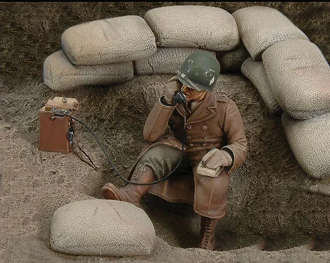 1/35 gammel mand sidde og tale (INGEN Sandbag )stå Harpiks figur Model kits Miniature gk Unassembly Umalet