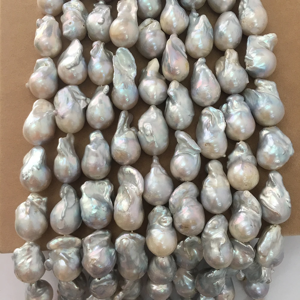 Pearl perler, Natur ferskvand løs perle med barok form, STOR BAROK form pearl .15-22 mm,dejlig natur farve