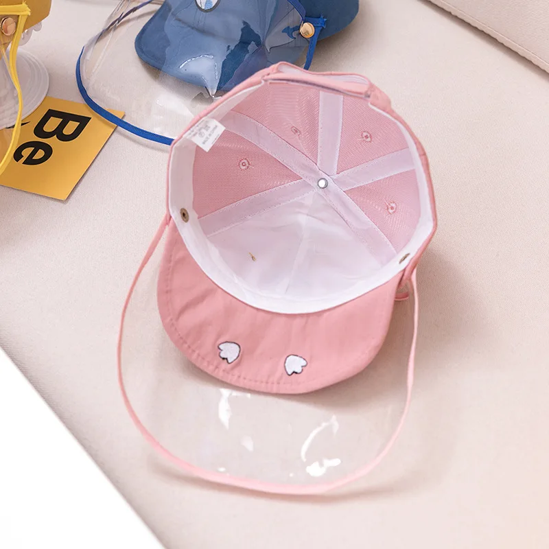 3-12 måneder spædbarn Baby baseball Hat Anti-spyttende Støvtæt Cover Kids Drenge Piger Cap Støv beskyttelse aftagelig