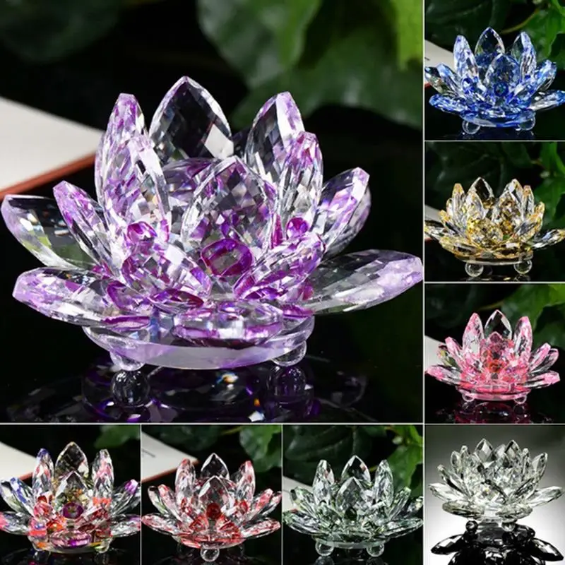 Crystal Lotus Blomst Glas Europæiske Bryllup Fotografering Rekvisitter Lille Pynt Gaver Lotus Ornamenter Crystal Udsmykning