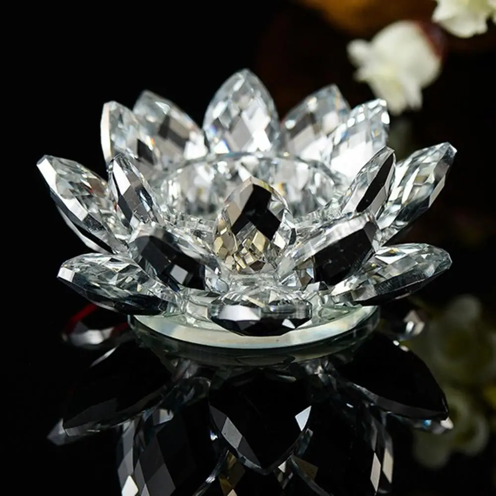 Crystal Lotus Blomst Glas Europæiske Bryllup Fotografering Rekvisitter Lille Pynt Gaver Lotus Ornamenter Crystal Udsmykning
